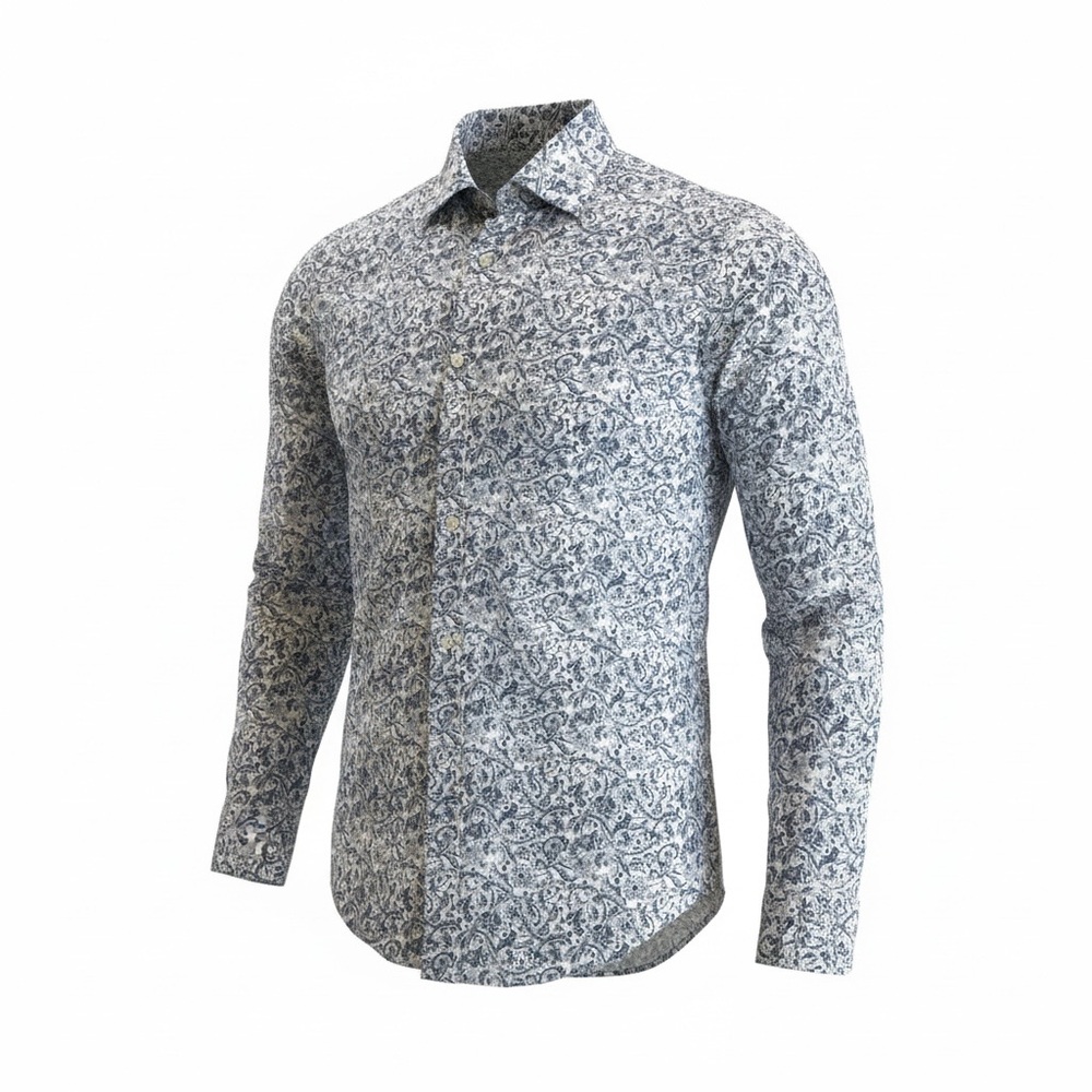Van Heusen Men's Black and White Paisley Shirt